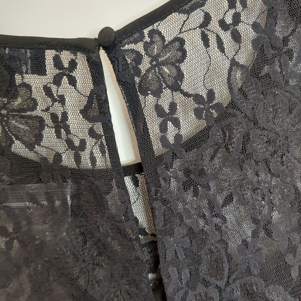 The Limited Women's Size 2 Black Dress Gold Copper Metallic Lace Sleeveless - Picture 5 of 11